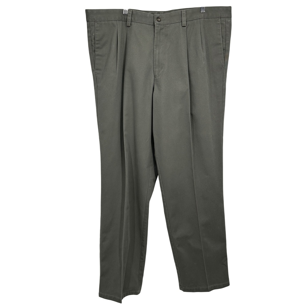 Dockers Individual Fit Pleated Classic Fit Pants Mens 42x34 Olive Green Y2K